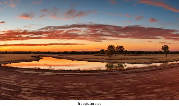 Lake Eyre is a vast salt lake in the desert of South Australia