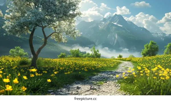 Serene Mountain Landscape: A Tranquil Haven of Nature