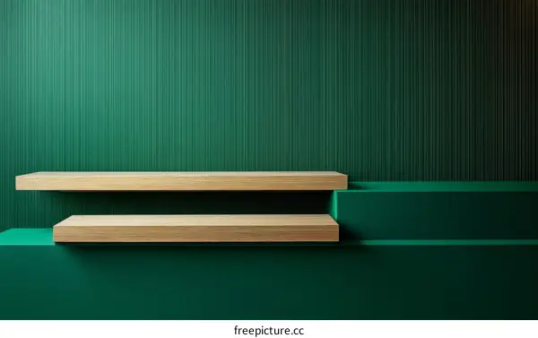 Emerald Green Display Shelves Showcase