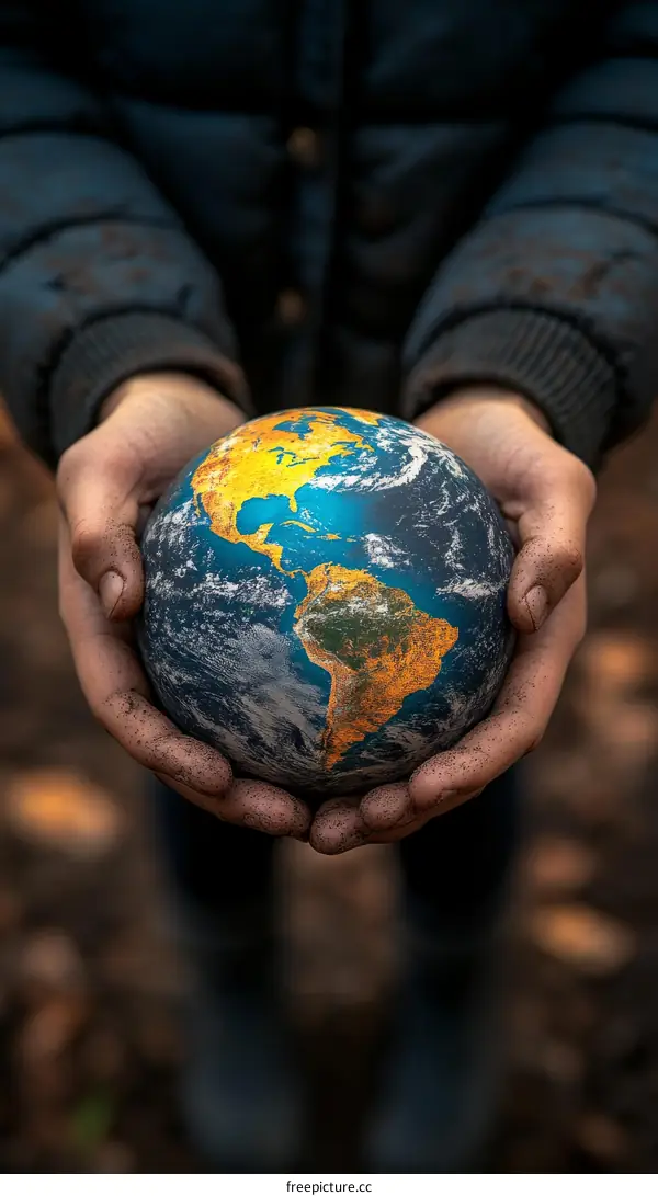 Earth Held in Hands  Protecting our Planet