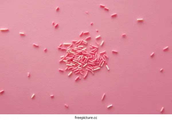 Pink and White Sprinkles on a Pink Background