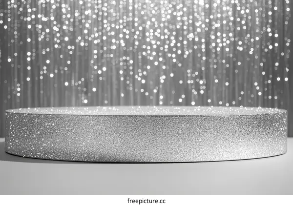 Elegant Silver Glitter Display Podium