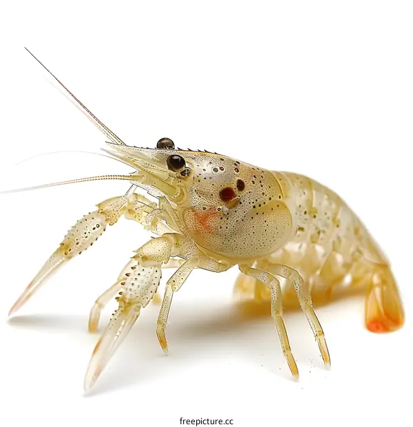 Close-up of a Crayfish on a White Background
