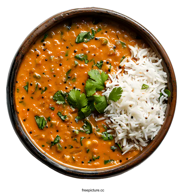 [Transparent Background PNG]A delicious and healthy Indian dish of rice and lentils