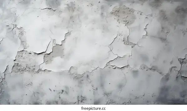cracked white concrete wall texture background