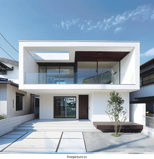 Modern Two Story House with Balcony and Minimalist Design