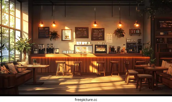 Cozy Coffee Shop Illustration