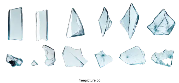 [Transparent Background PNG]Shattered Glass Fragments Collection
