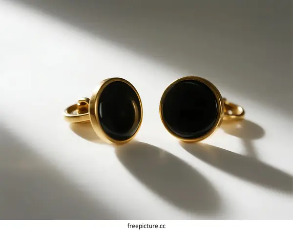 Elegant Gold-plated Onyx Cufflinks for Formal Occasions
