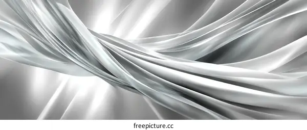 Abstract Silver Flowing Fabric Design