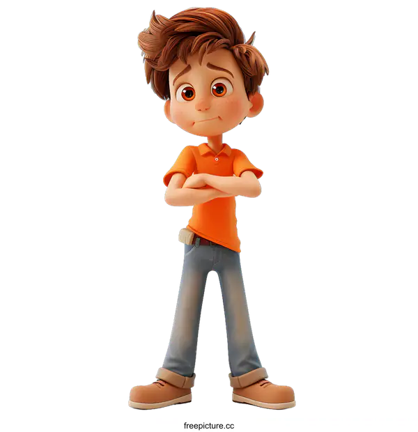 [Transparent Background PNG]3D rendering of a boy