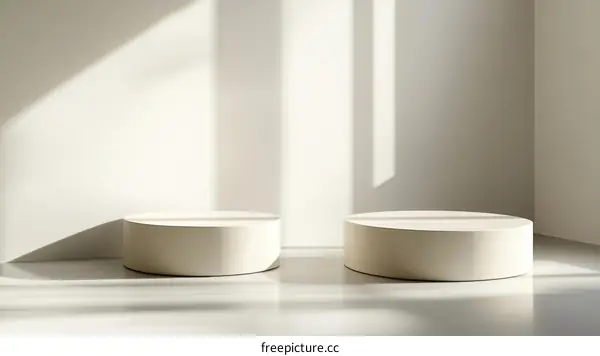 Minimalist Product Display Stand in a Light-Filled Room