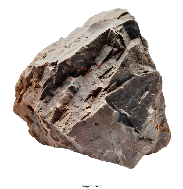 [Transparent Background PNG]Rough Brown Stone Isolated On White Background