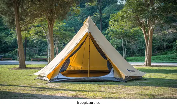 Camping Tent in a Green Park