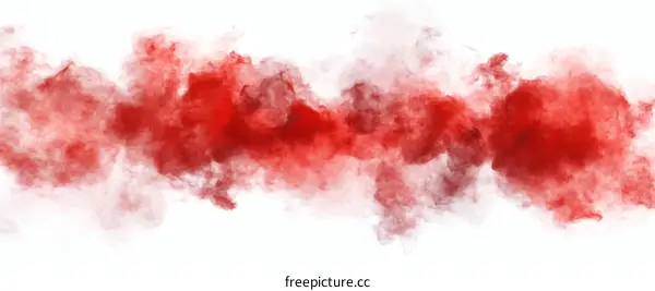 Abstract Red Smoke Clouds on White Background