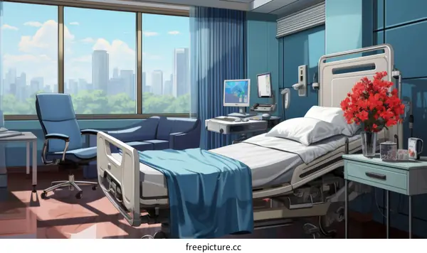 Cityscape View from Hospital Room