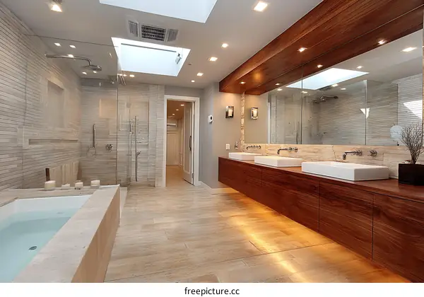 Modern Luxurious Bathroom with Double Vanity