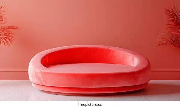 Modern Coral Sofa in Minimalist Setting