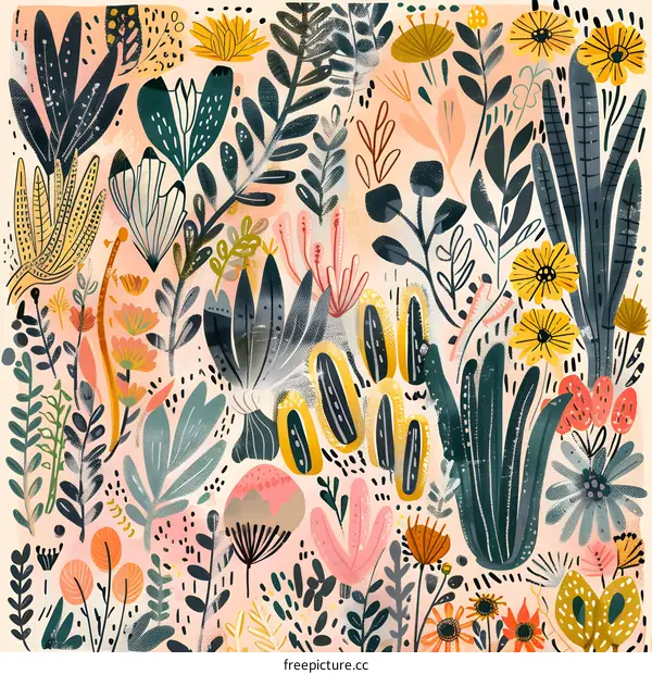 Abstract Floral Pattern Illustration