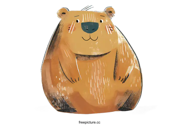 [Transparent Background PNG]Cute Brown Bear Cartoon Illustration