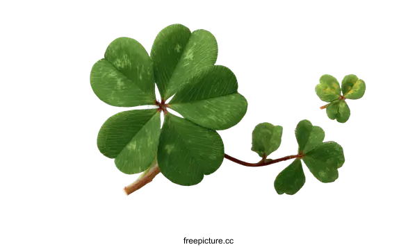[Transparent Background PNG]Four-leaf Clover Lucky Charm Close-up