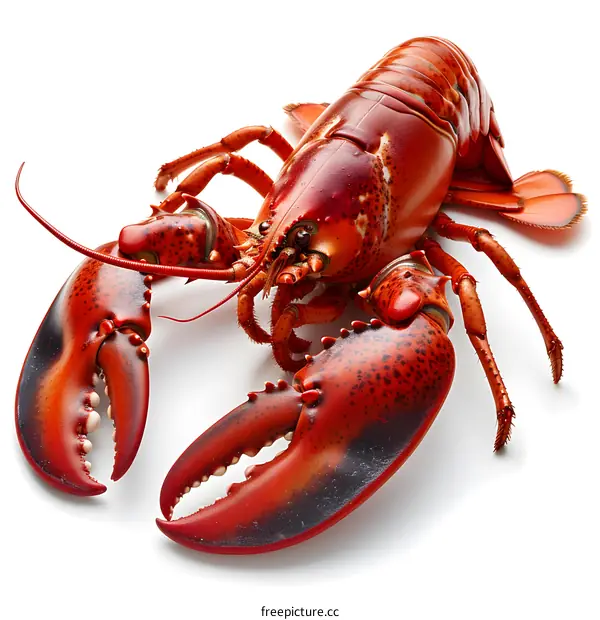 Fresh red lobster on white background