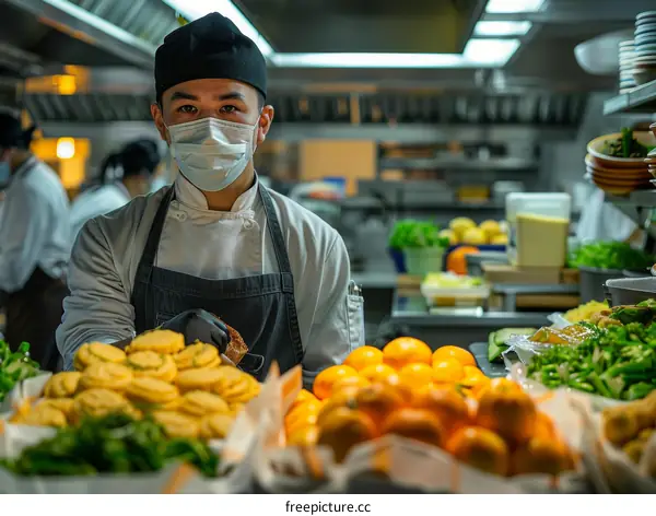 Portrait of a Chef in a Commercial Kitchen