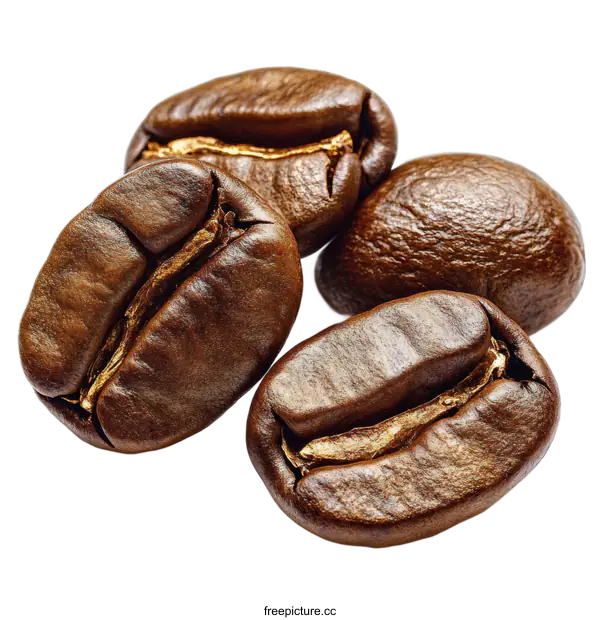 [Transparent Background PNG]Closeup of Roasted Coffee Beans