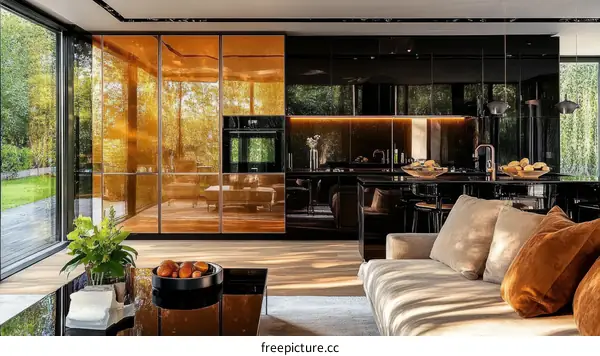 Modern Luxury Kitchen Interior Design with Copper Accent