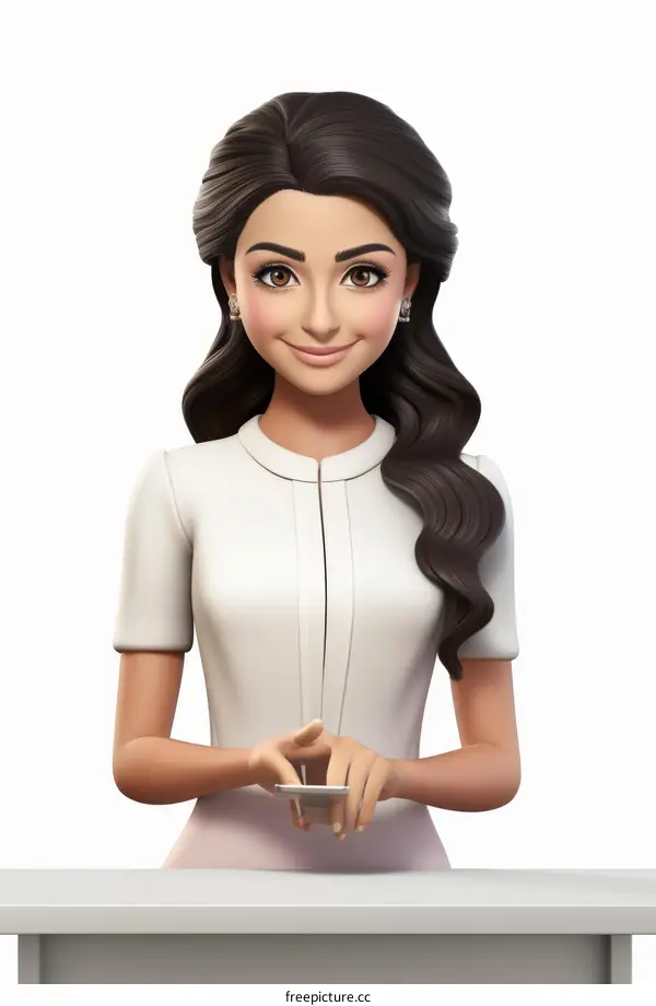 Young Middle Eastern Woman Giving a Presentation with Smartphone