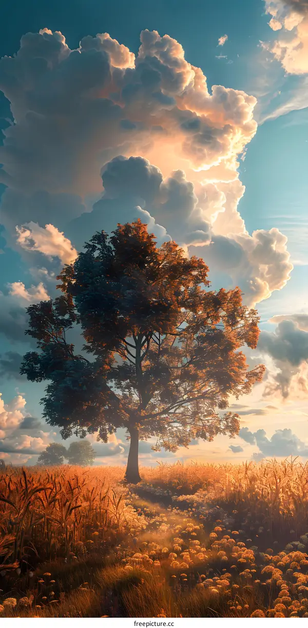 Rural Scenery in Golden Autumn