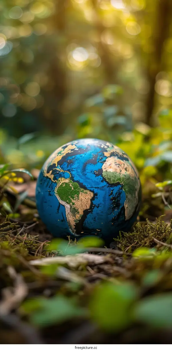 Blue Globe in Forest