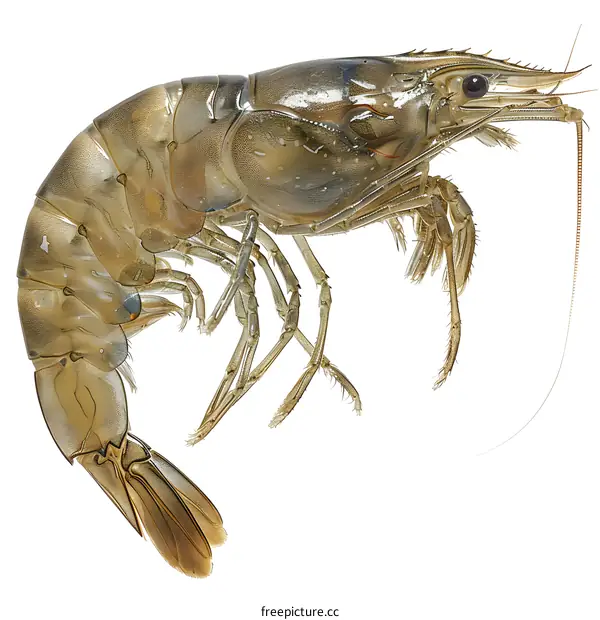 Freshwater Prawn on White Background