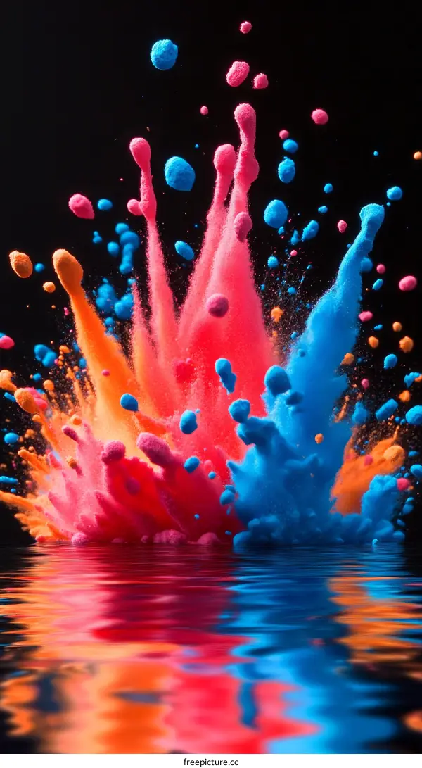 Colorful Paint Explosion Abstract Art