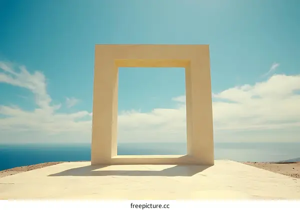 Minimalist Concrete Frame Overlooking the Ocean