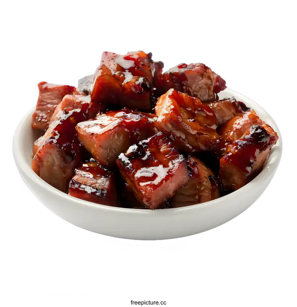 [Transparent Background PNG]Delicious Glazed Pork Belly Bites