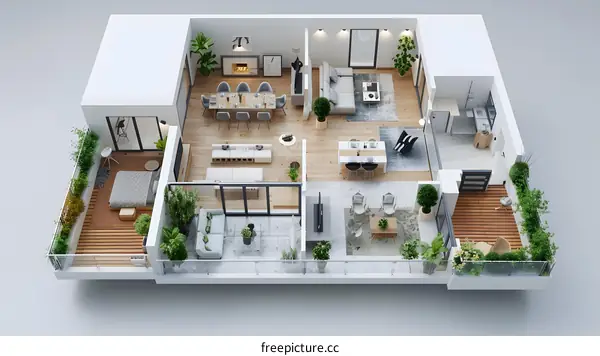 top view of a modern house