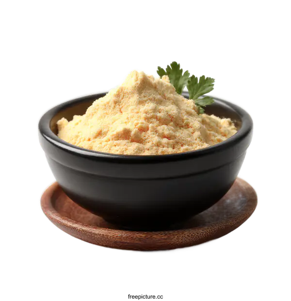 [Transparent Background PNG]Pile of Yellow Powder in a Bowl