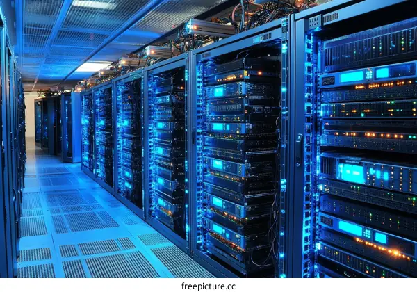 Modern Data Center Infrastructure with Server Racks
