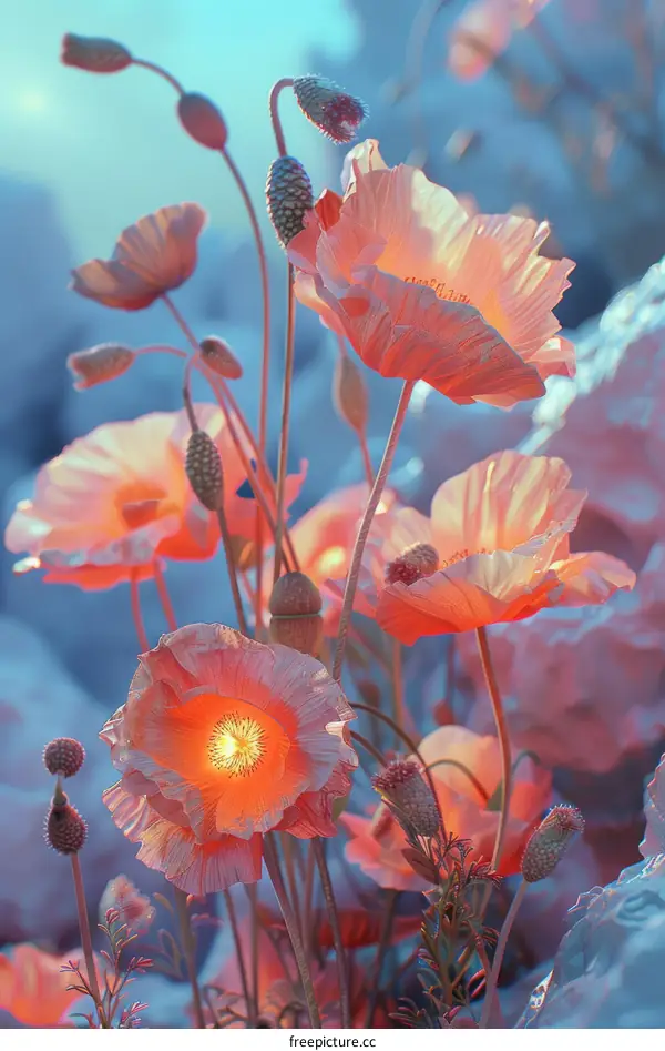 ethereal flowers in a surreal dreamscape