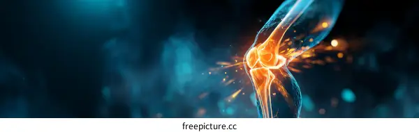 Medical Illustration of a Painful Human Knee Joint