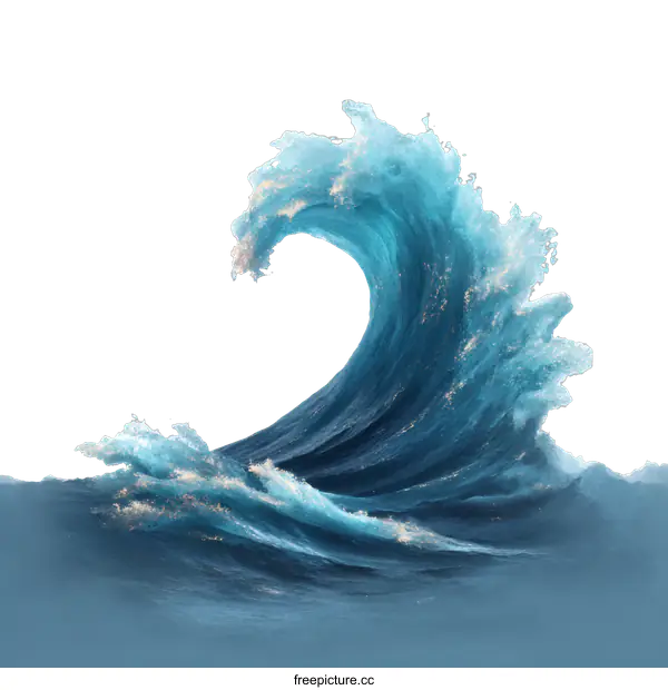[Transparent Background PNG]Powerful Ocean Wave Illustration