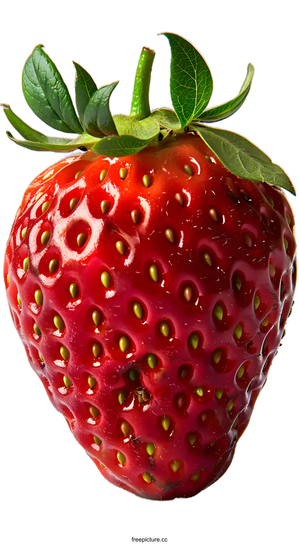 [Transparent Background PNG]single strawberry on white background