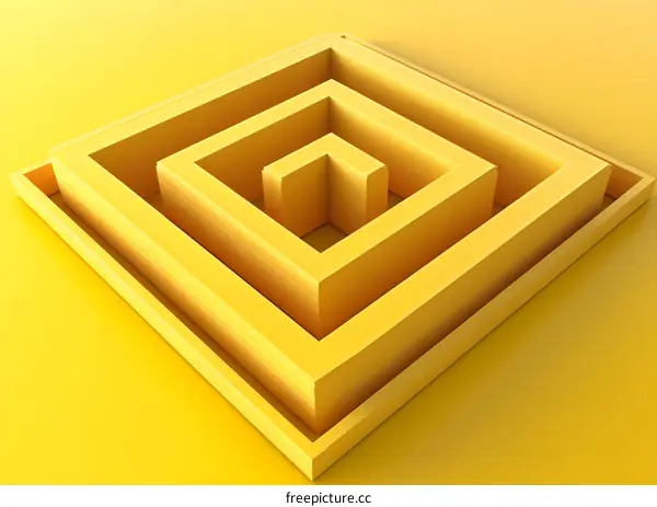 Abstract Geometric Gold Square Pattern