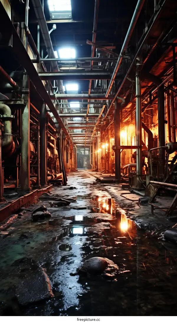 Rusty Pipes in a Derelict Factory