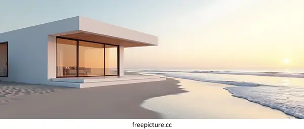 Modern Minimalist Beach House Design with Ocean View