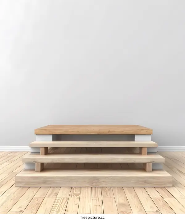 Wooden Platform in Minimalist Interior Design