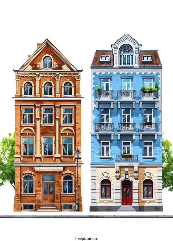 Two European Style Brick Buildings