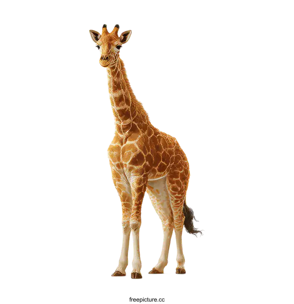 [Transparent Background PNG]Adorable Giraffe Portrait Against White Background