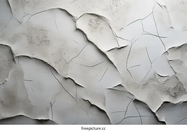 Cracked white concrete wall texture background